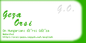 geza orsi business card